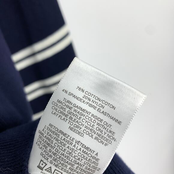 Express Pullover Sweater Womens Size Medium Navy Blue White Striped - Picture 6 of 6